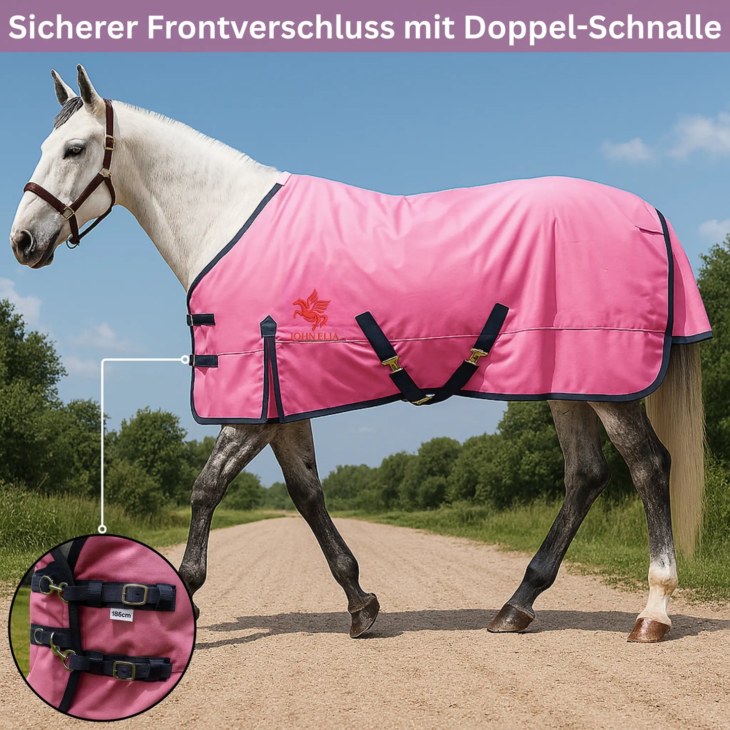 Horse Rug Waterproof 1200D - Winter Sweat Blanket - Red Black - Warm & Atmu