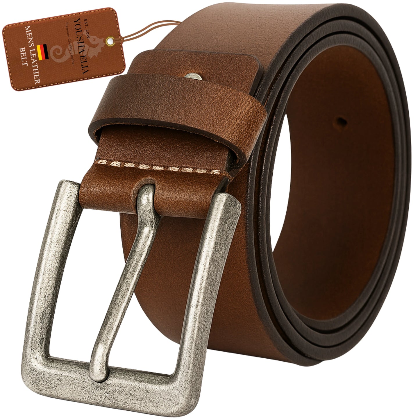 Black Full Grain Leather Belt for Men By Yousha Elia