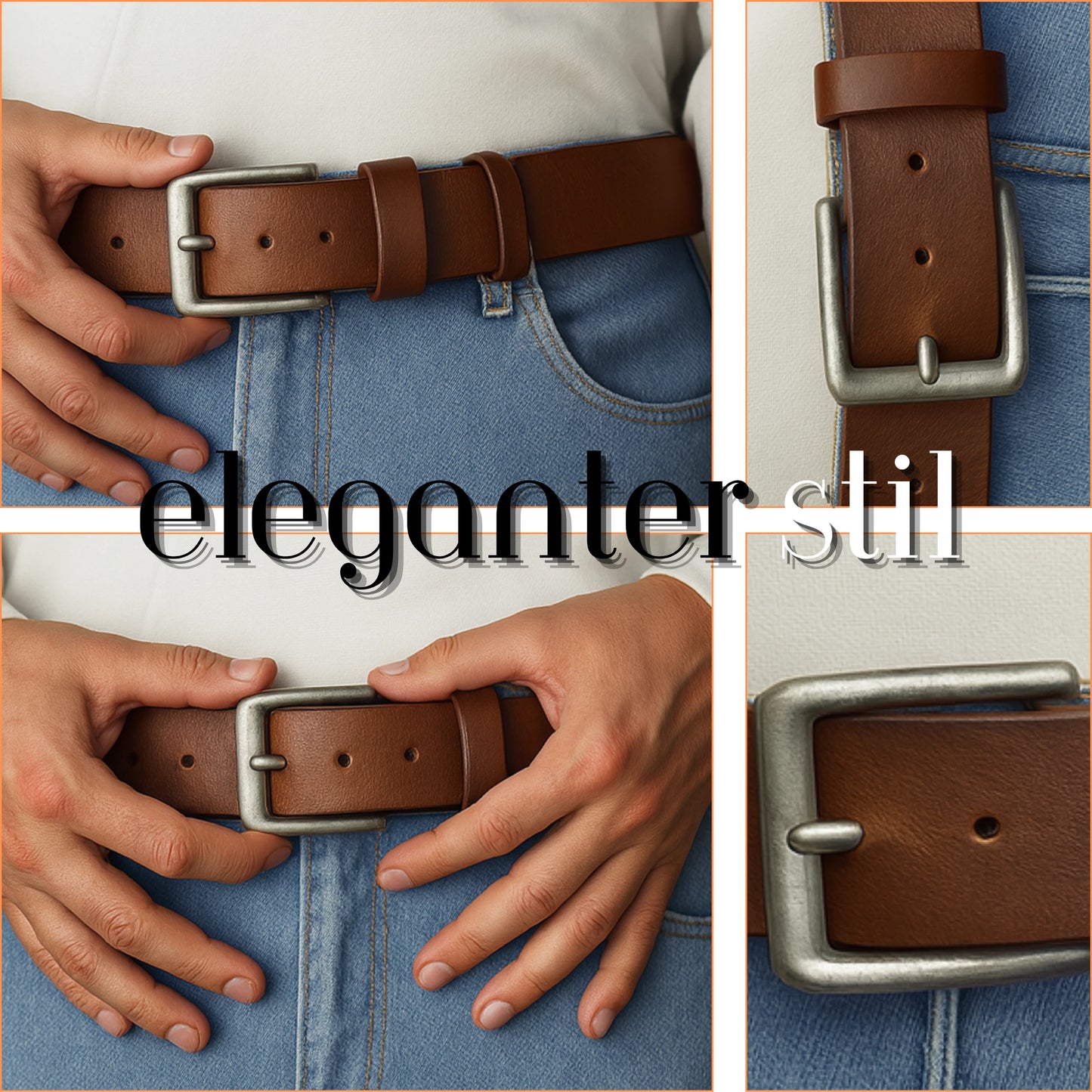 Black Full Grain Leather Belt for Men By Yousha Elia