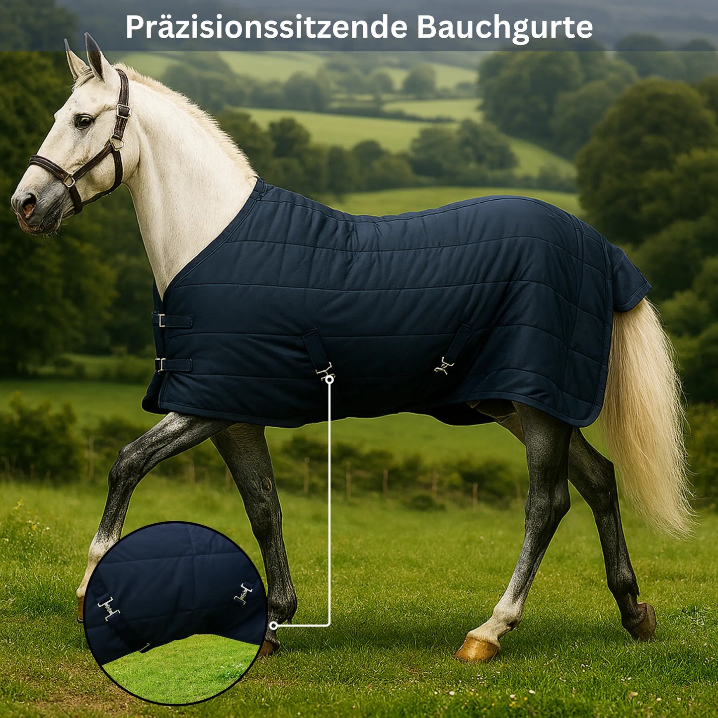 Horse Rug Winter 300g Lined - Breathable & Waterproof - Navy S-XL-