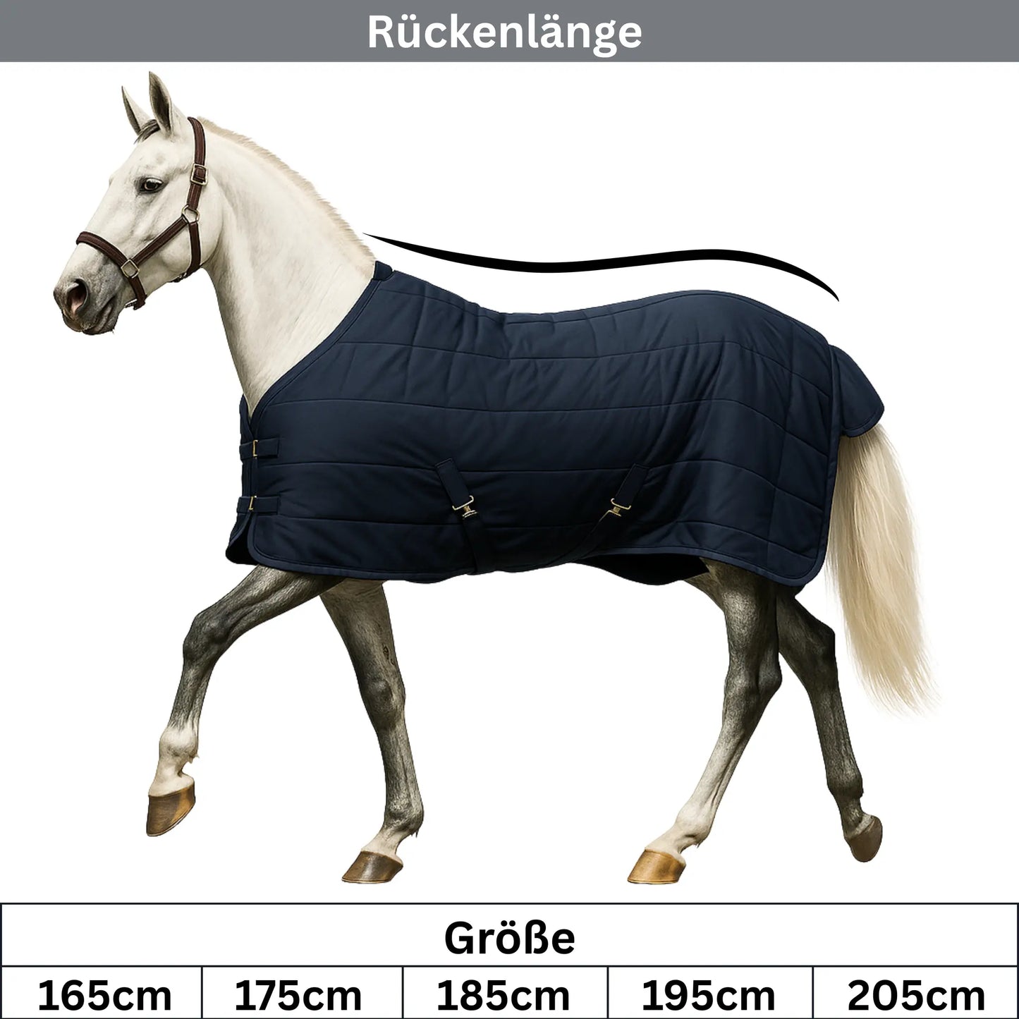 Horse Rug Winter 300g Lined - Breathable & Waterproof - Navy S-XL-