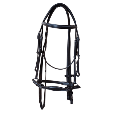 Brown Leather Horse Bridle – Adjustable Padded Fit.