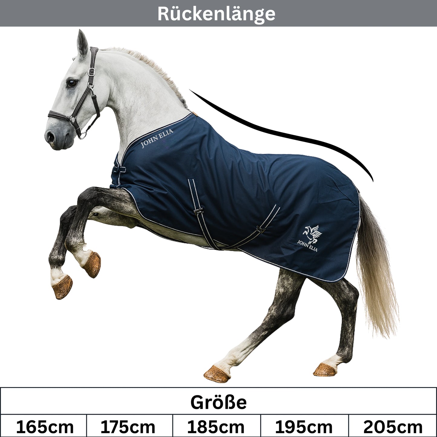 Horse Blanket | 1200D Waterproof | Adjustable Straps | Fleece Withers | Navy