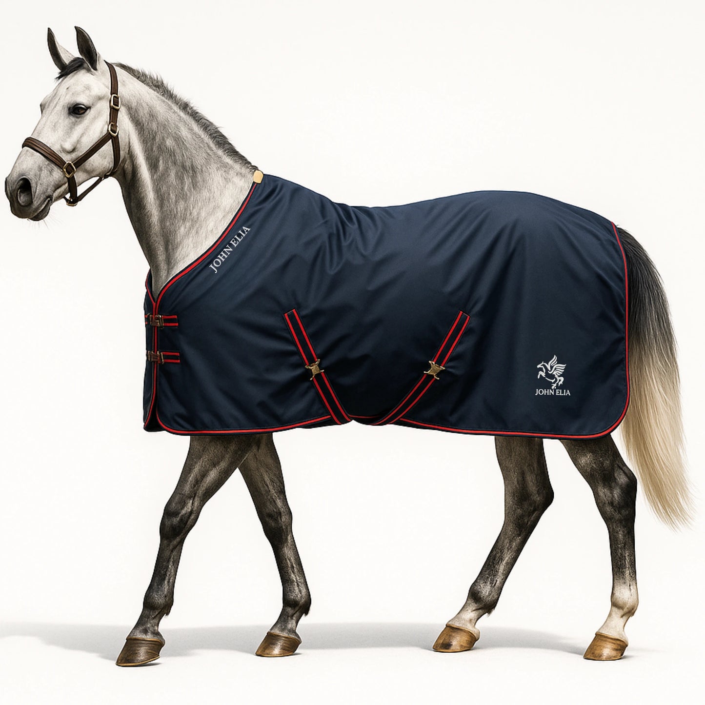 Horse Blanket | 1200D Waterproof | Adjustable Straps | Fleece Withers | Navy