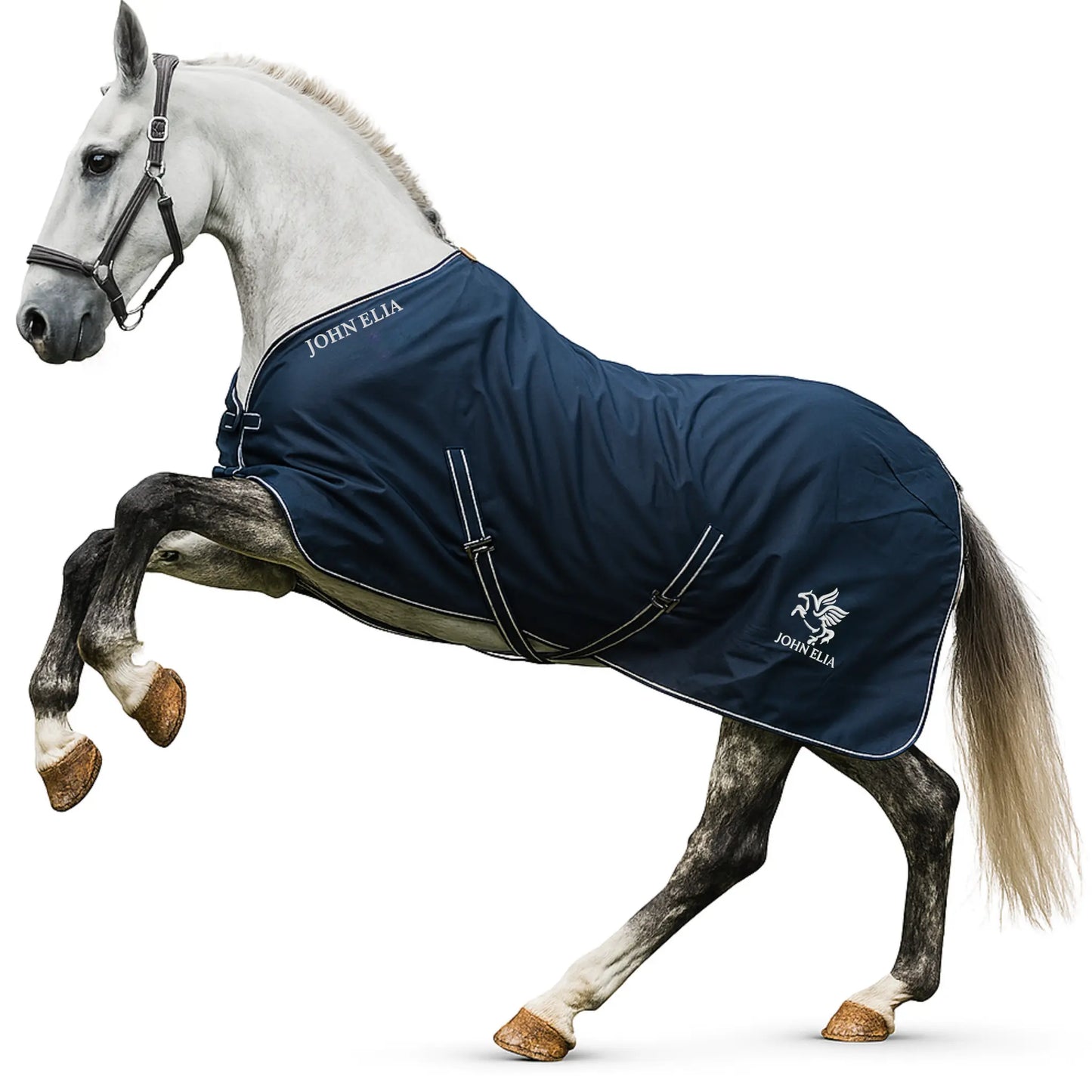 1200D Waterproof Horse Turnout Rug – Winter Blanket with Red Trim