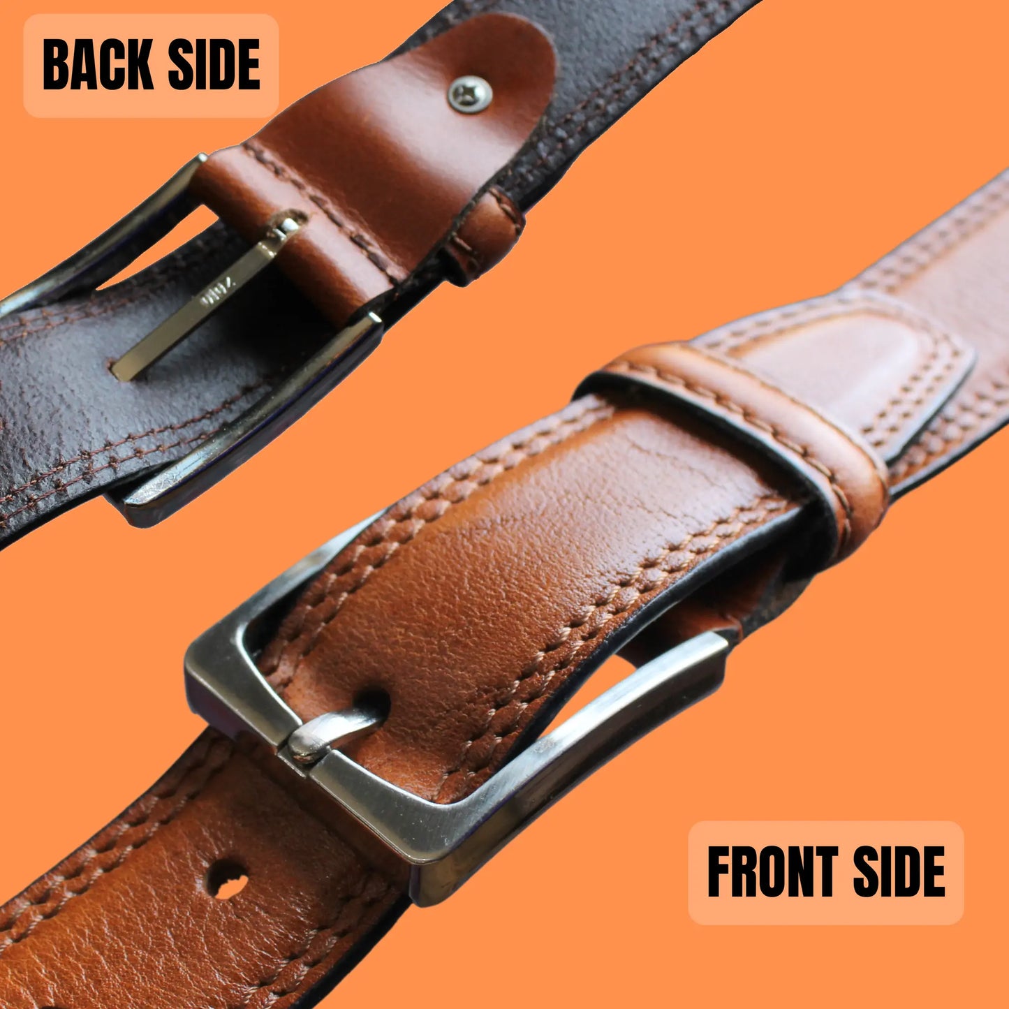 Men's 38mm Genuine Leather Belt – Brown