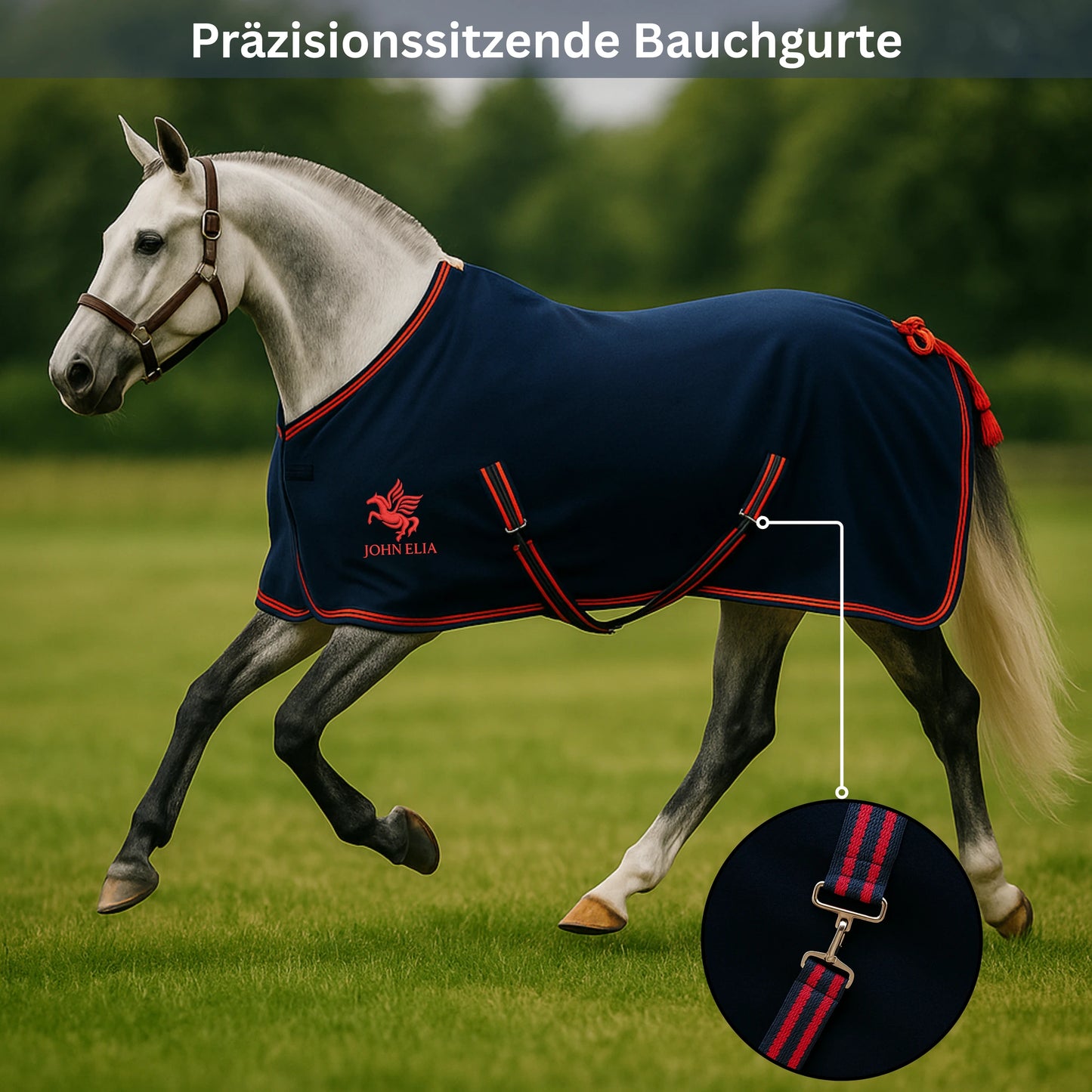 Fleece Horse Blanket | Lightweight | Closed Chest | Navy | 165–205 cm