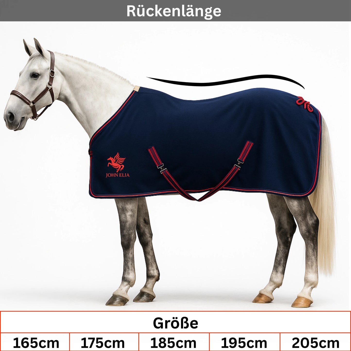 Fleece Horse Blanket | Lightweight | Closed Chest | Navy | 165–205 cm