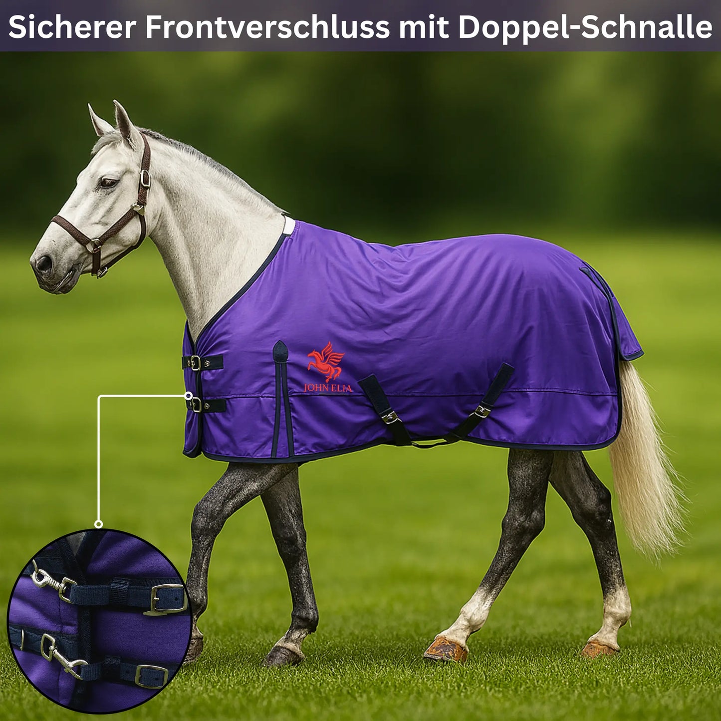 Horse Rug Waterproof 1200D - Winter Sweat Blanket - Red Black - Warm & Atmu