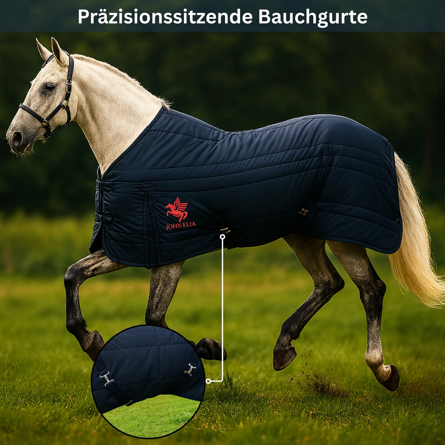 Turnout Horse Blanket | Waterproof | Fleece Withers | Navy | 165–205 cm