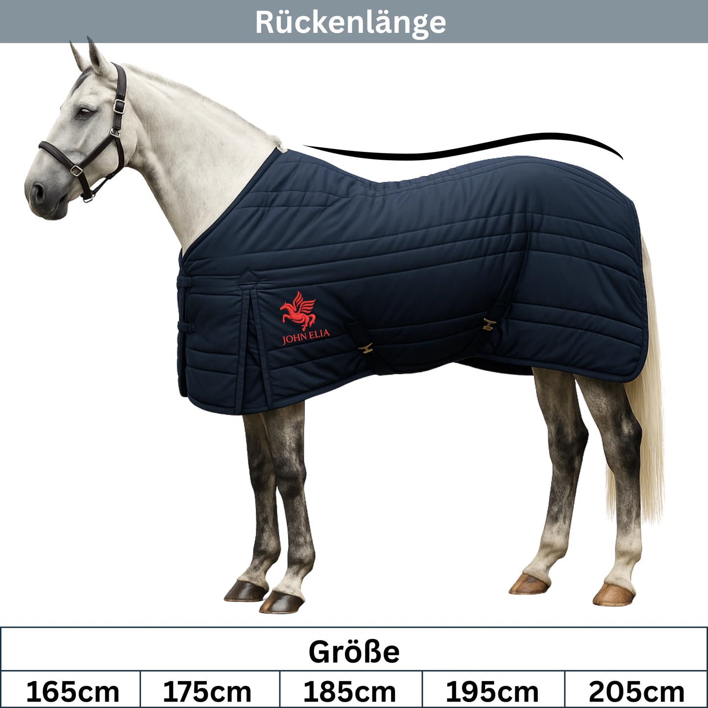 Turnout Horse Blanket | Waterproof | Fleece Withers | Navy | 165–205 cm