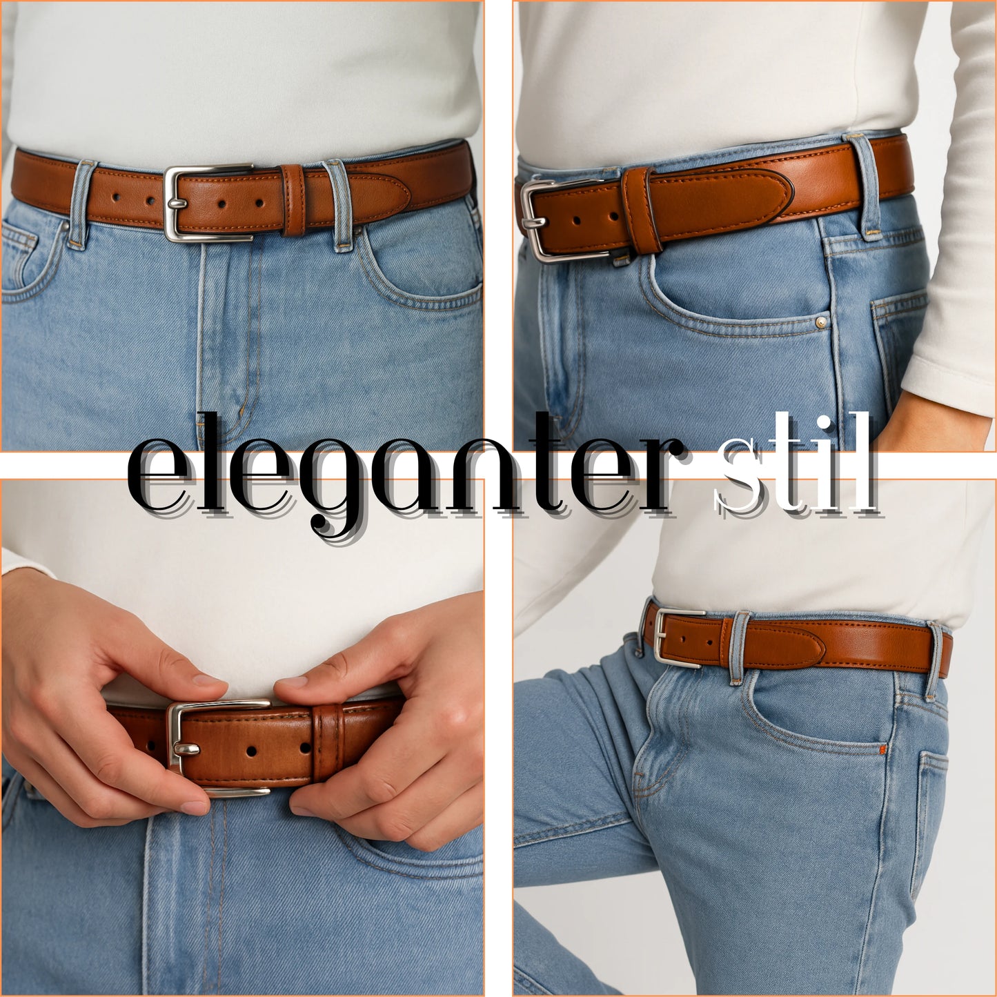 Men’s Full-Grain Leather Belt – Handmade – Black Yousha Elia