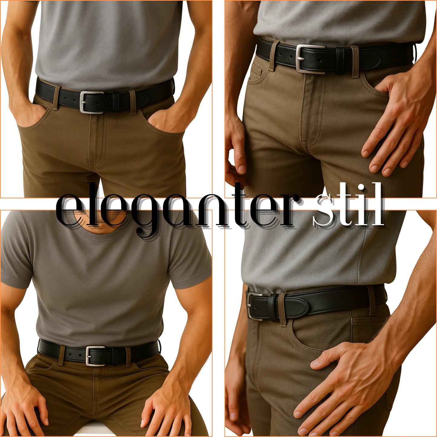 Men's Full-Grain Leather Belt | Handmade in Germany | Steel Buckle
