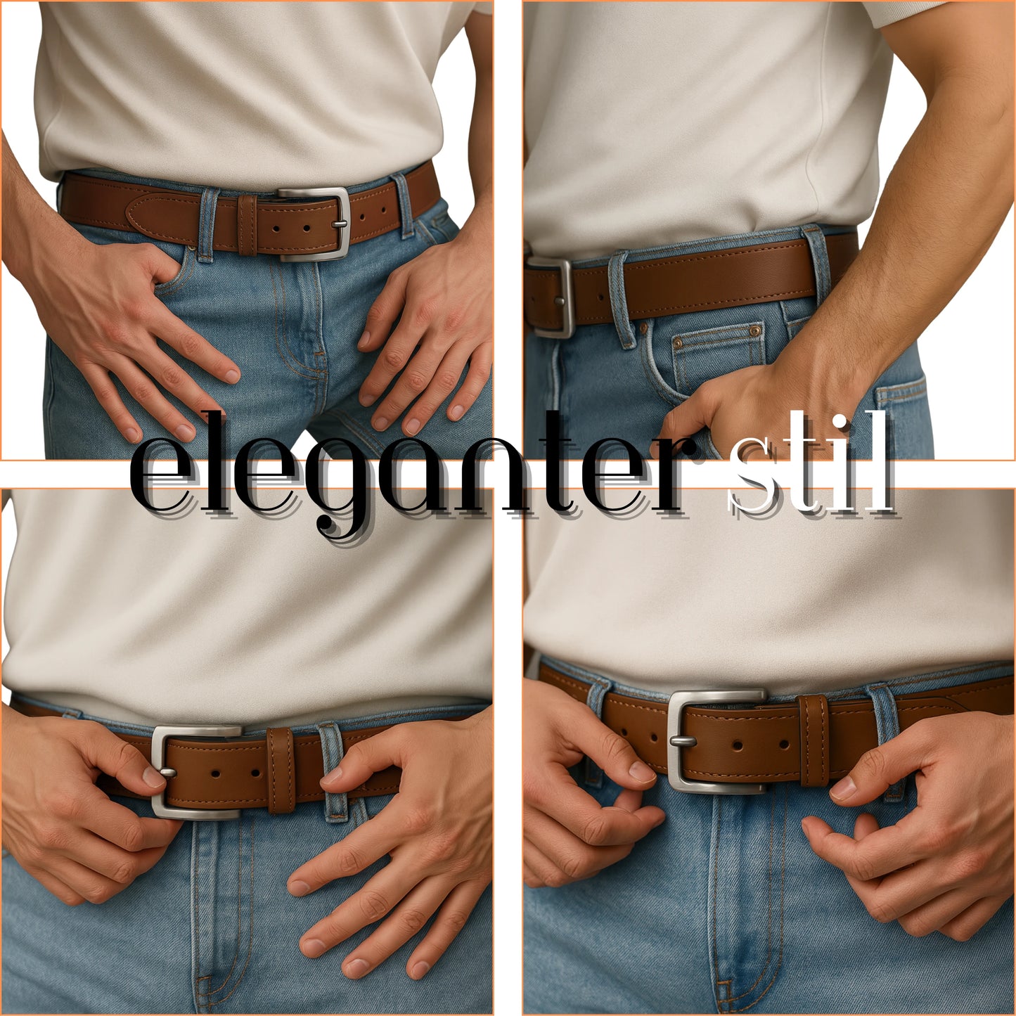Men's Full-Grain Leather Belt | Handmade in Germany | Steel Buckle