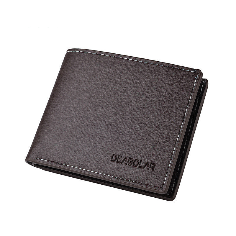 Black wallet with 'DEABOLAR' branding on a white background