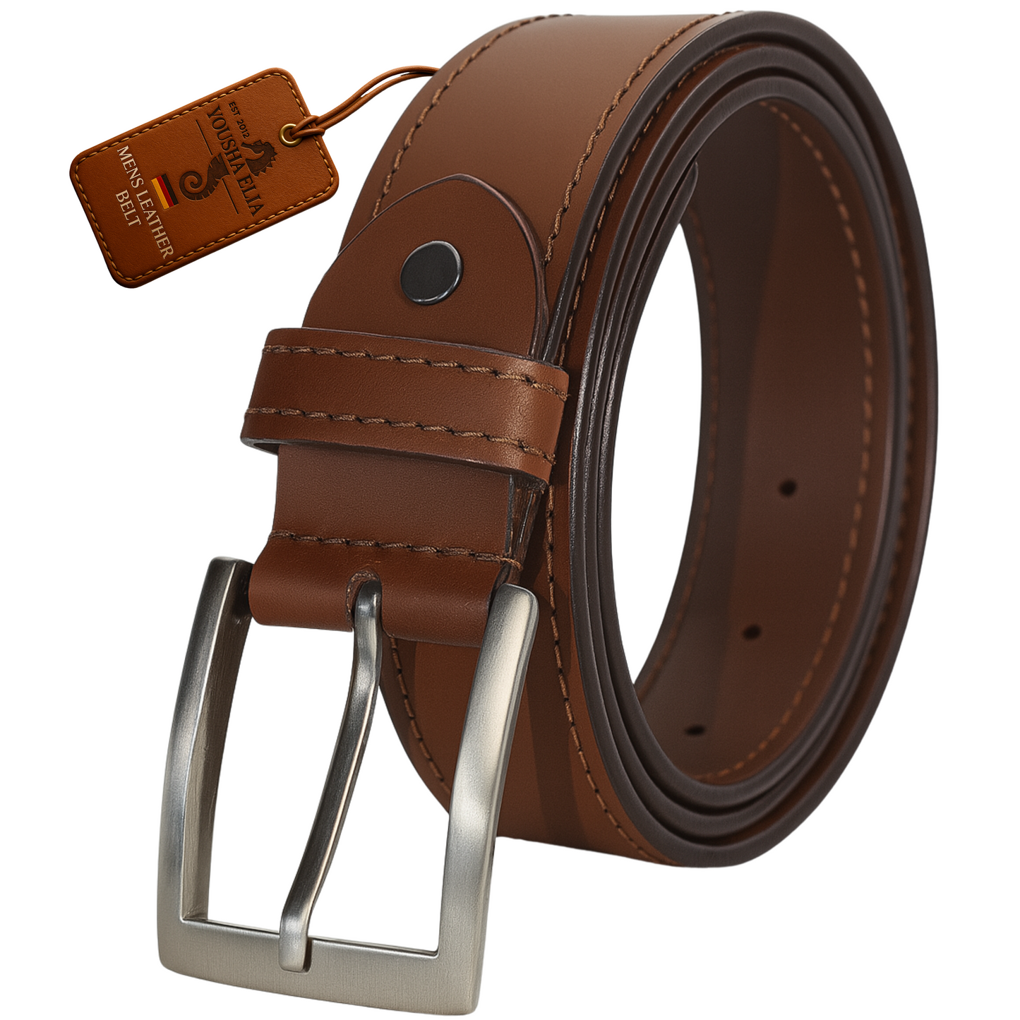 Men's Full-Grain Leather Belt | Handmade in Germany | Steel Buckle