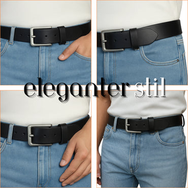 Black Full Grain Leather Belt for Men By Yousha Elia