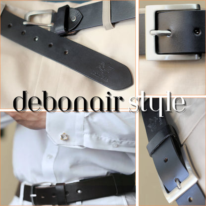 Men’s Full-Grain Leather Belt – Handmade Brown & Black Yousha Elia