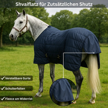 Horse Rug Winter 300g Lined - Breathable & Waterproof - Navy S-XL-