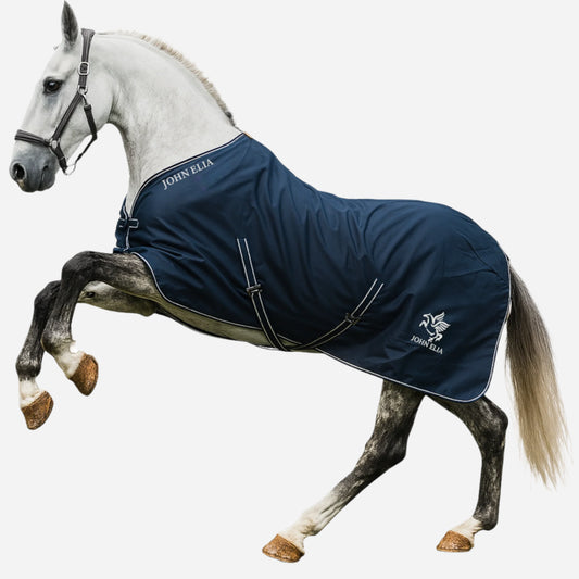 Horse Blanket | 1200D Waterproof | Adjustable Straps | Fleece Withers | Navy