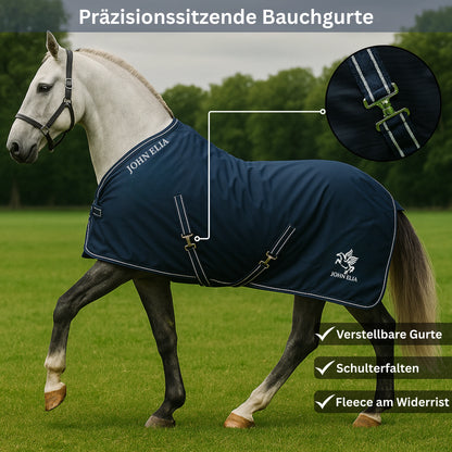 Horse Blanket | 1200D Waterproof | Adjustable Straps | Fleece Withers | Navy