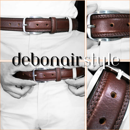 Men's 38mm Genuine Leather Belt – Brown