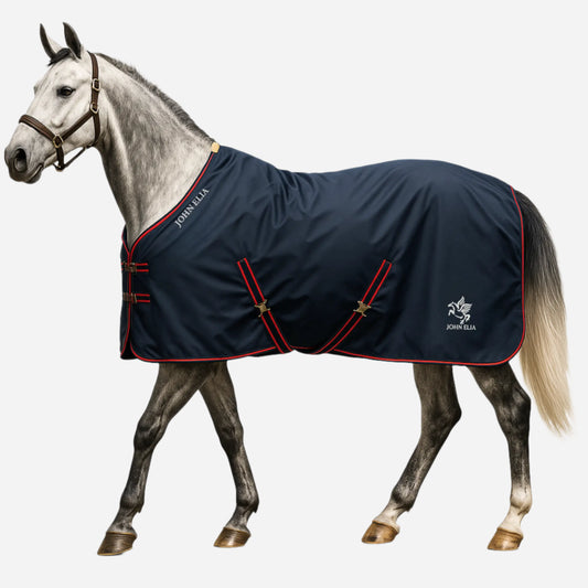 1200D Waterproof Horse Turnout Rug – Winter Blanket with Red Trim