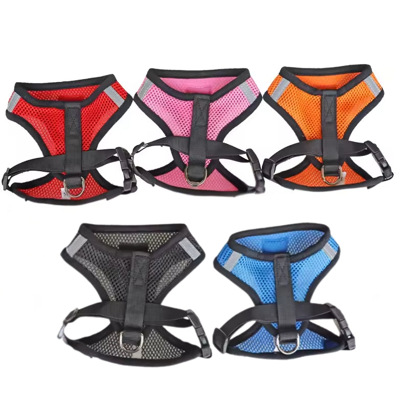 Dog Cat Harness with Lead Adjustable Mesh Reflective Vest Small Pet