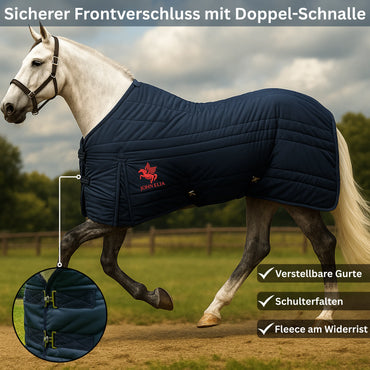 Turnout Horse Blanket | Waterproof | Fleece Withers | Navy | 165–205 cm