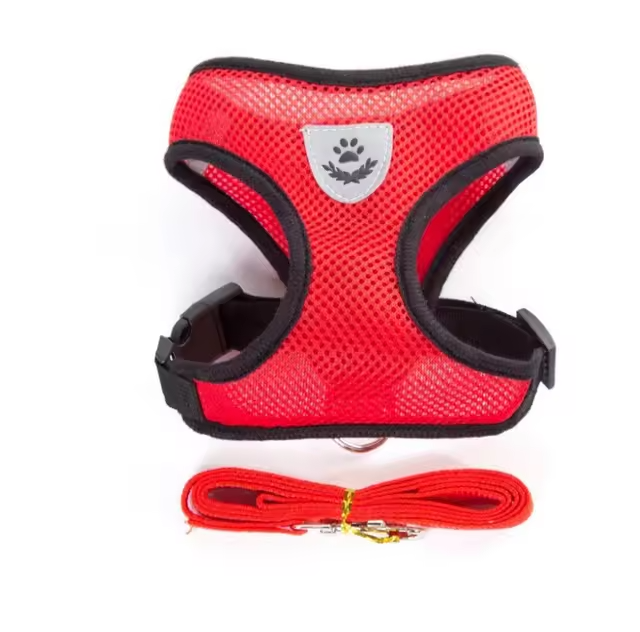 Dog Cat Harness with Lead Adjustable Mesh Reflective Vest Small Pet