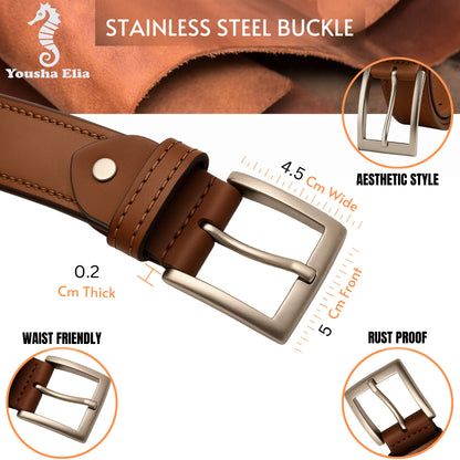 Men's Full-Grain Leather Belt | Handmade | Steel Buckle