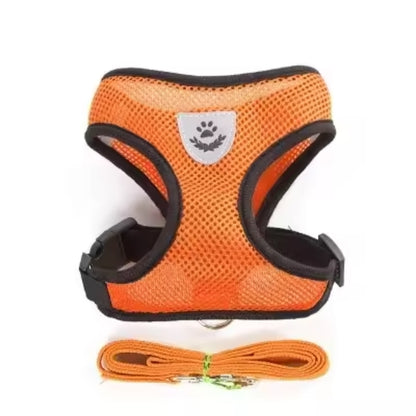 Dog Cat Harness with Lead Adjustable Mesh Reflective Vest Small Pet