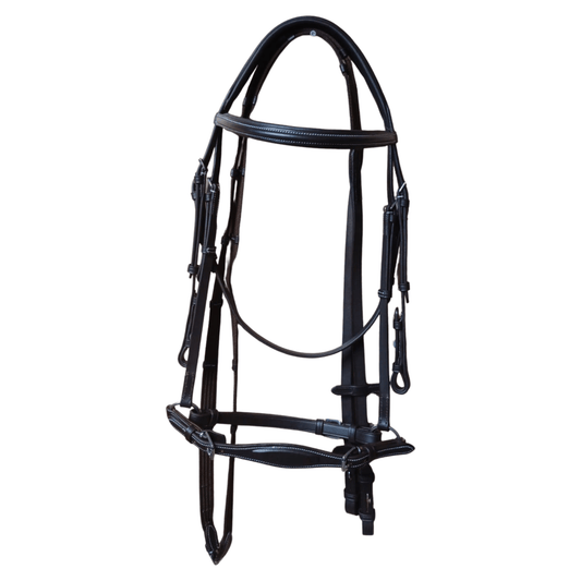 Black Leather Horse Bridle – Classic Padded Design - BH-04 Havana - Youshaelia