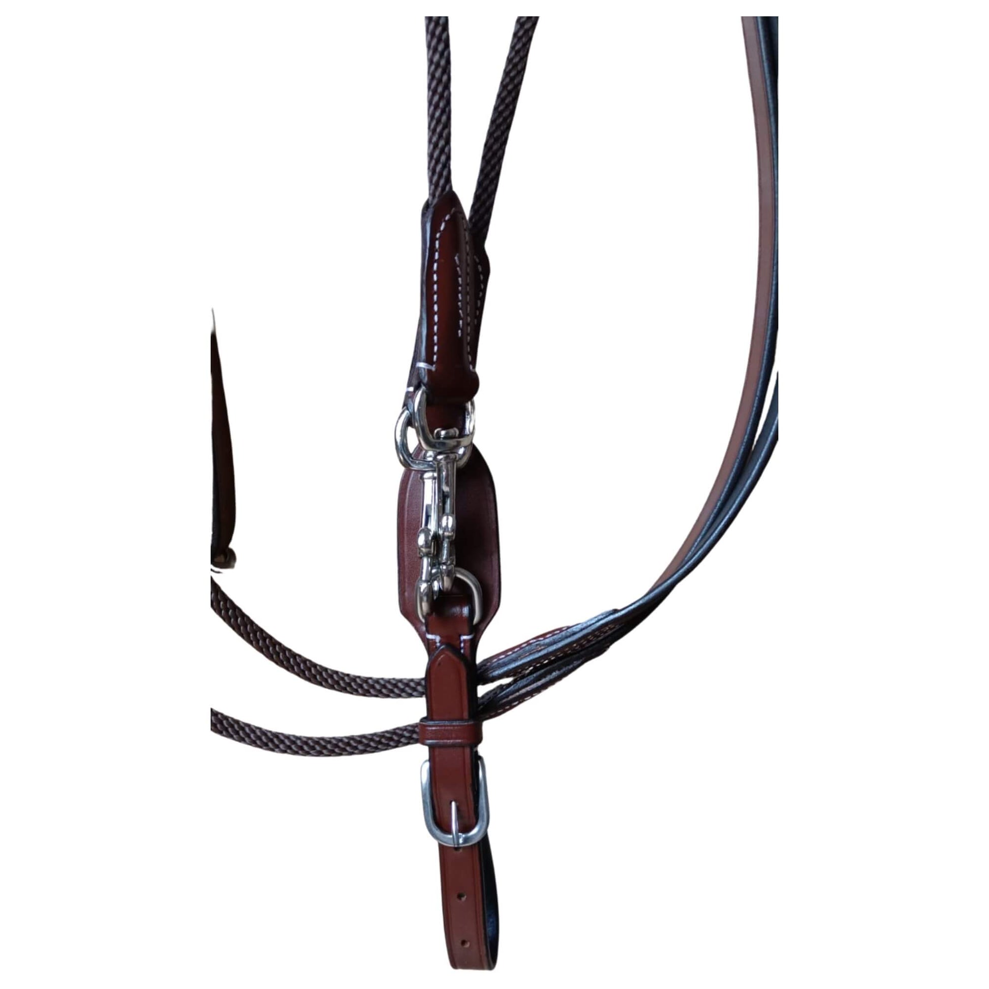 Brown Leather & Rope Horse Reins – Clip-End Hybrid Reins - Youshaelia