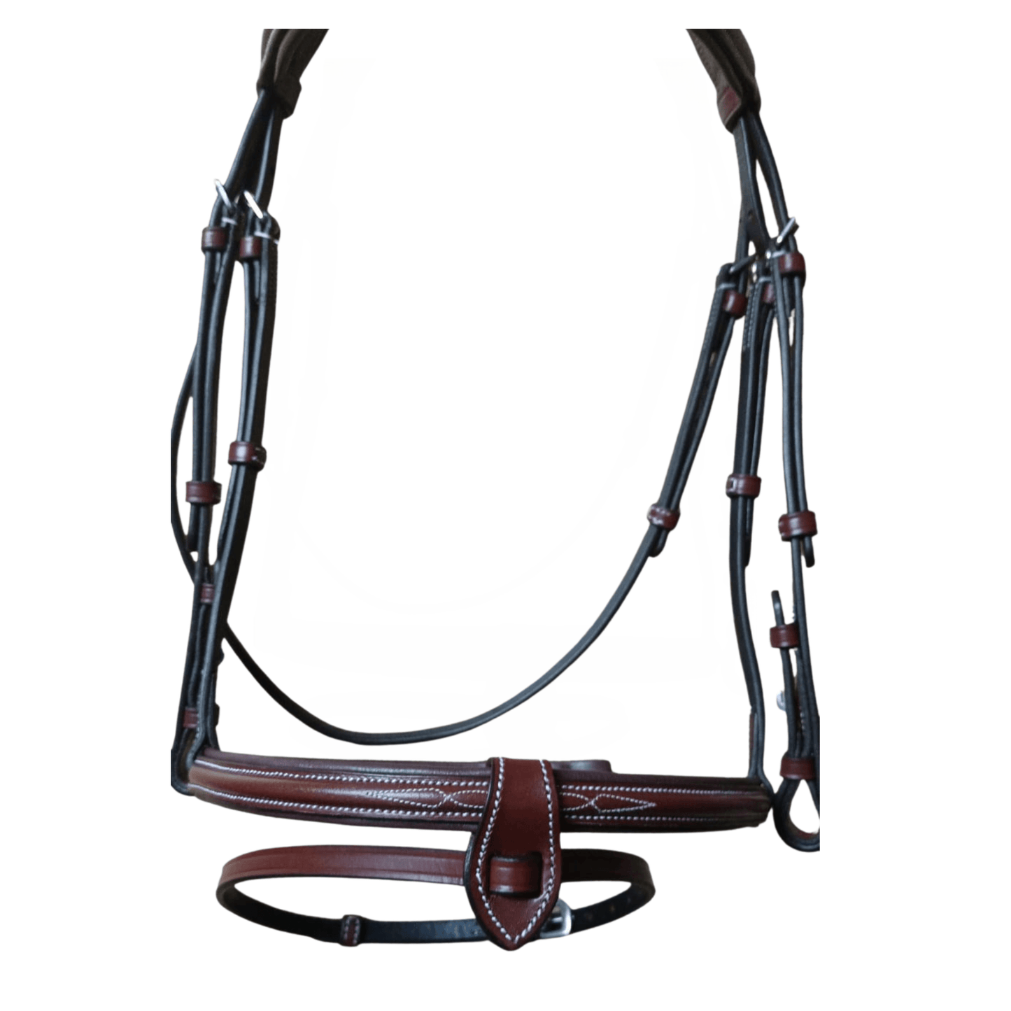 Leather Horse Bridle with Nameplate – Padded Cowhide Bridle-103-R Oak Brown - Youshaelia