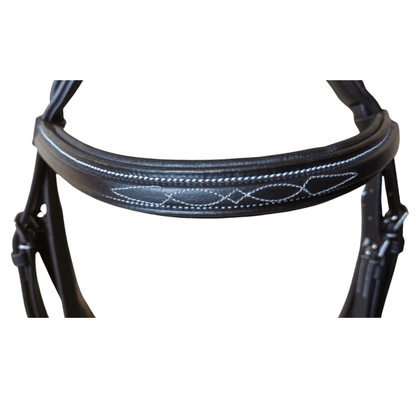 Black Leather Horse Bridle with Reins – Padded Fancy Stitch - BH-02 Havana - Youshaelia
