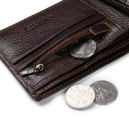 Genuine Leather Men Patchwork Wallets Male Purse Cowhide
