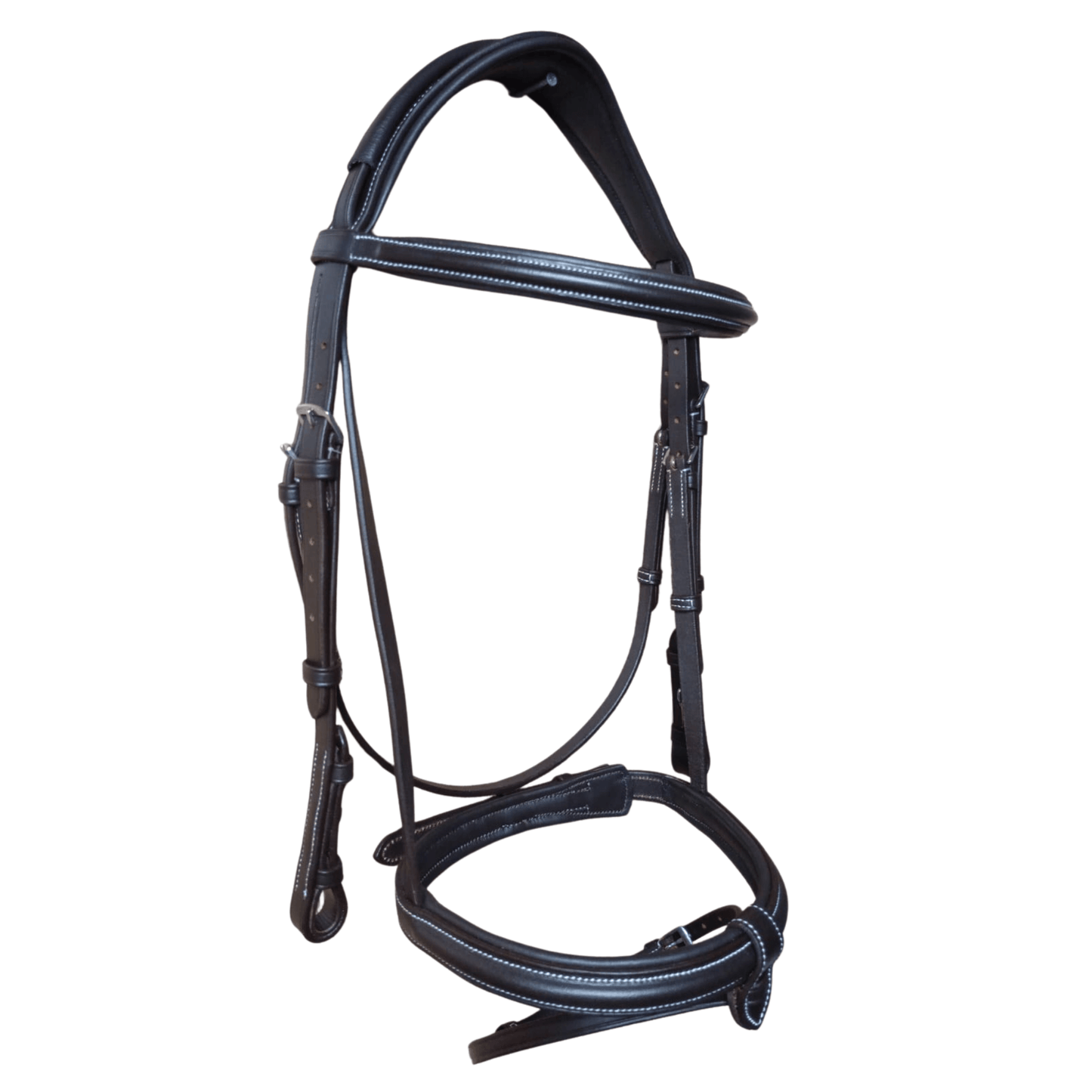 Black Leather Horse Bridle with Reins – Padded Cowhide Bridle BH-01 Havana - Youshaelia
