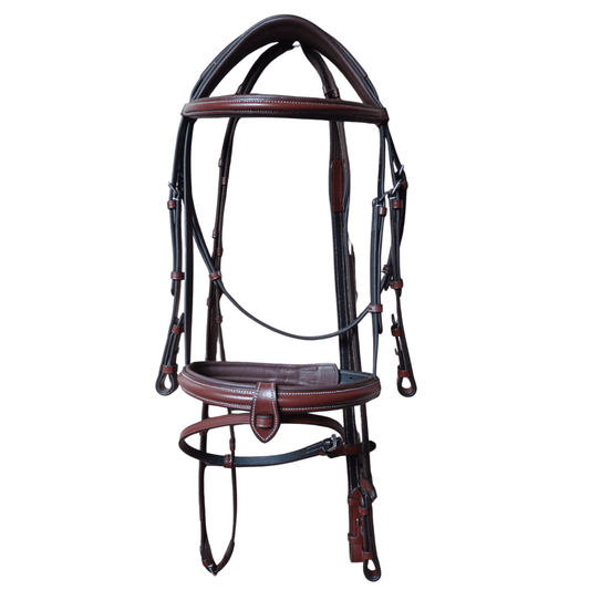 Brown Leather Horse Bridle with Reins – Padded Comfort Fit - BH-01 Oak Brown - Youshaelia