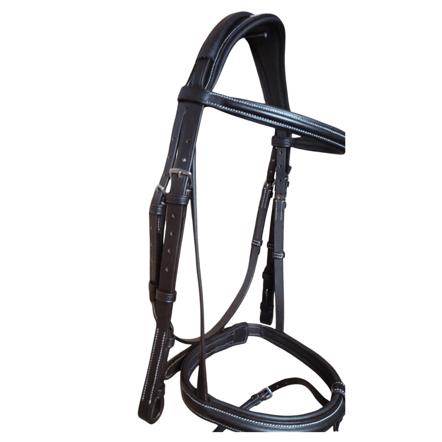 Black Leather Horse Bridle with Reins – Padded Cowhide Bridle BH-01 Havana - Youshaelia