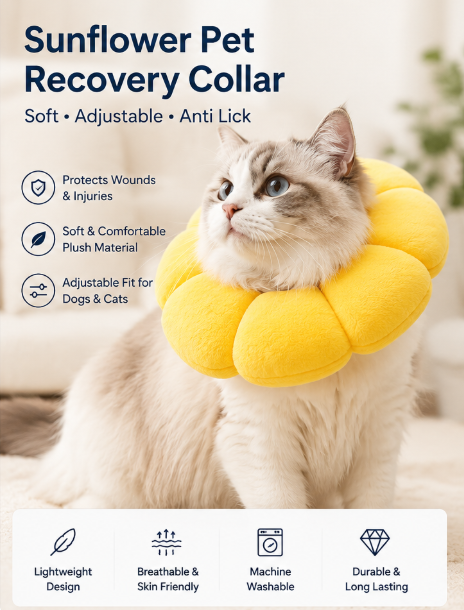 Sunflower Recovery Pet Collar