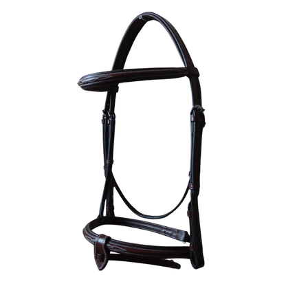 Leather Horse Bridle with Nameplate – Padded Cowhide Bridle-103-R Oak Brown - Youshaelia