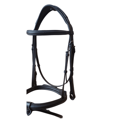 Black Leather Horse Bridle with Reins – Padded Cowhide Bridle BH-01 Havana - Youshaelia