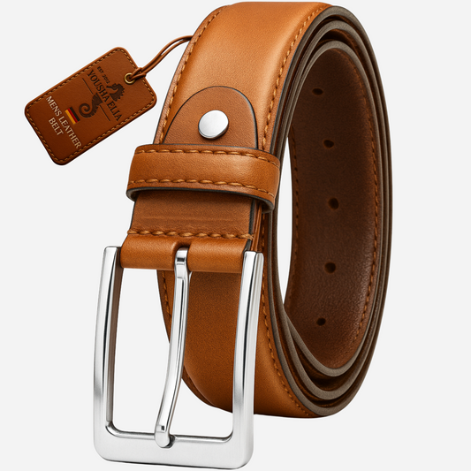 Men’s Full-Grain Leather Belt – Handmade – Black Yousha Elia