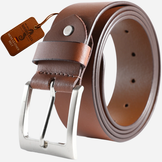 Men’s Full-Grain Leather Belt – Handmade Brown & Black Yousha Elia