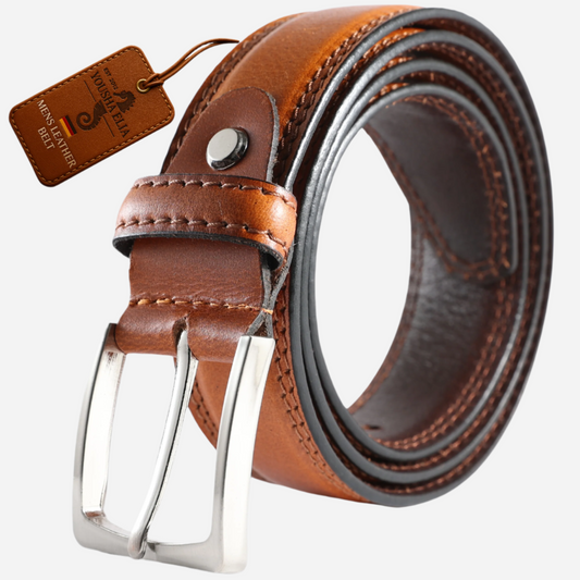 Men's 38mm Genuine Leather Belt – Brown