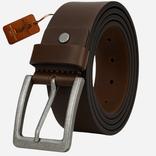 Yousha Elia Men's 3.8cm Full-Grain Leather Belt – Brown & Black