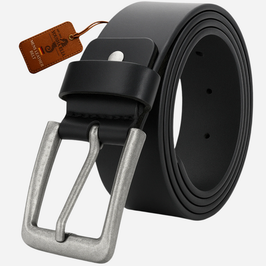 Black Full Grain Leather Belt for Men By Yousha Elia