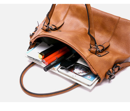Large-capacity tote bag showing storage space with everyday essentials inside.